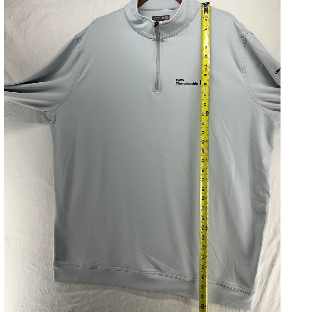 Peter Millar BMW Championship Crooked Stick Golf 1/4 Zip Pullover Gray Mens XXL - Picture 3 of 12